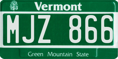 VT license plate MJZ866