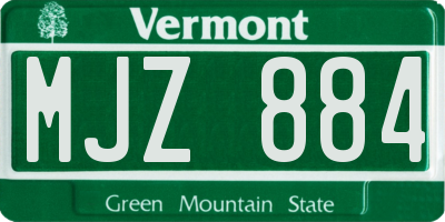 VT license plate MJZ884
