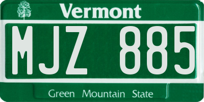 VT license plate MJZ885