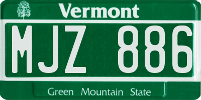 VT license plate MJZ886
