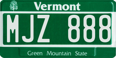 VT license plate MJZ888