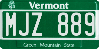 VT license plate MJZ889
