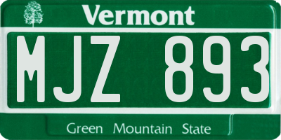 VT license plate MJZ893