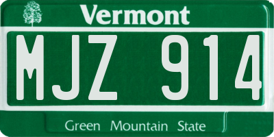 VT license plate MJZ914