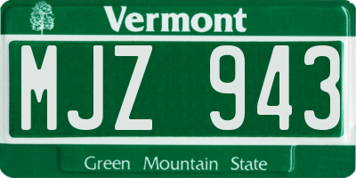 VT license plate MJZ943