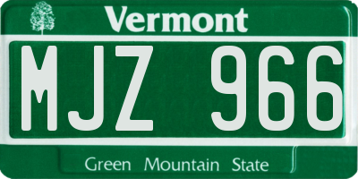 VT license plate MJZ966