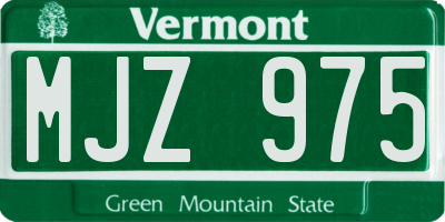 VT license plate MJZ975