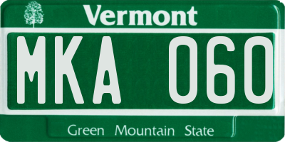 VT license plate MKA060