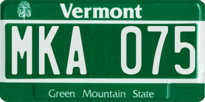 VT license plate MKA075