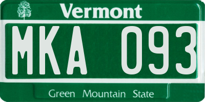 VT license plate MKA093