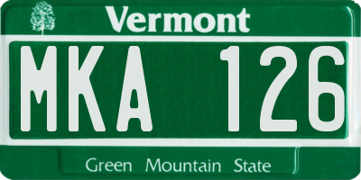 VT license plate MKA126