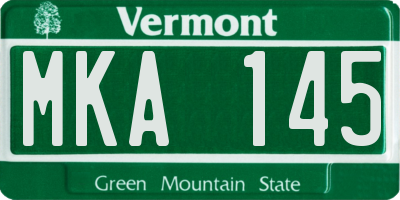 VT license plate MKA145