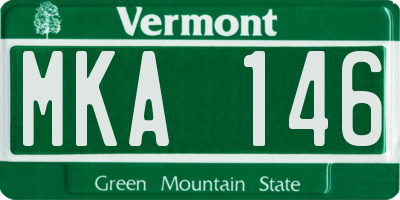 VT license plate MKA146
