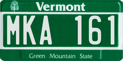 VT license plate MKA161
