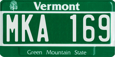 VT license plate MKA169