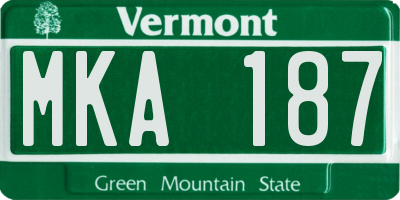 VT license plate MKA187