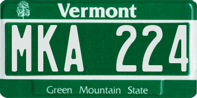 VT license plate MKA224