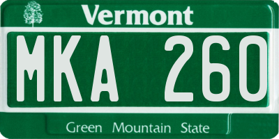 VT license plate MKA260
