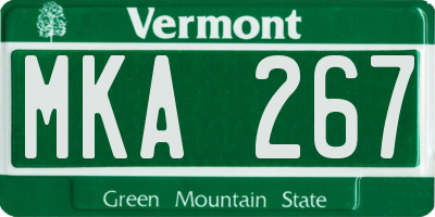 VT license plate MKA267