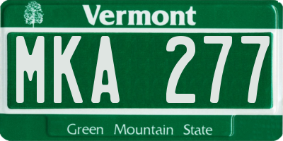 VT license plate MKA277