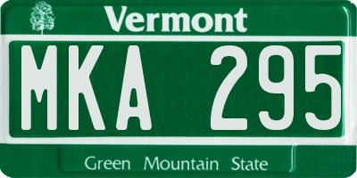 VT license plate MKA295