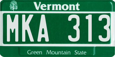 VT license plate MKA313