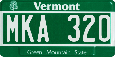VT license plate MKA320