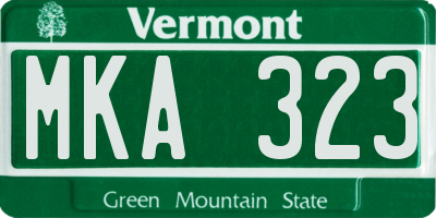 VT license plate MKA323