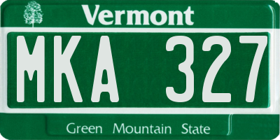 VT license plate MKA327
