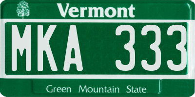 VT license plate MKA333