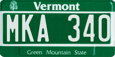 VT license plate MKA340