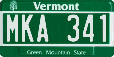 VT license plate MKA341