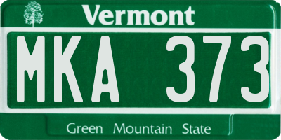 VT license plate MKA373