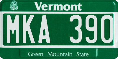 VT license plate MKA390