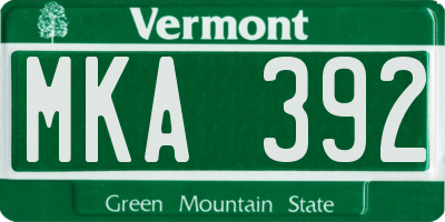 VT license plate MKA392