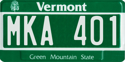 VT license plate MKA401