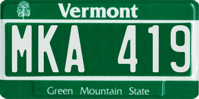 VT license plate MKA419