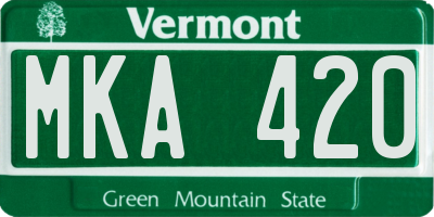 VT license plate MKA420