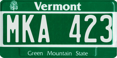 VT license plate MKA423