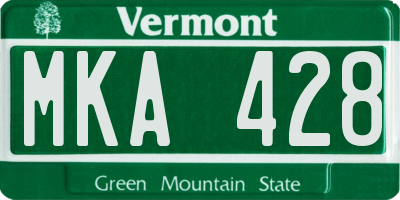 VT license plate MKA428