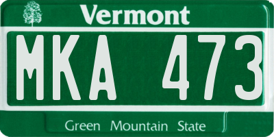 VT license plate MKA473