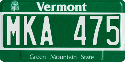 VT license plate MKA475