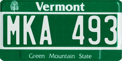 VT license plate MKA493