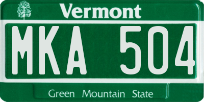 VT license plate MKA504