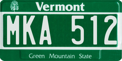 VT license plate MKA512