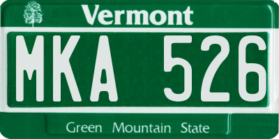 VT license plate MKA526