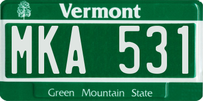 VT license plate MKA531