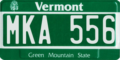 VT license plate MKA556