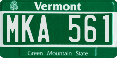 VT license plate MKA561