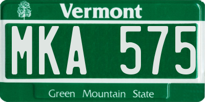 VT license plate MKA575